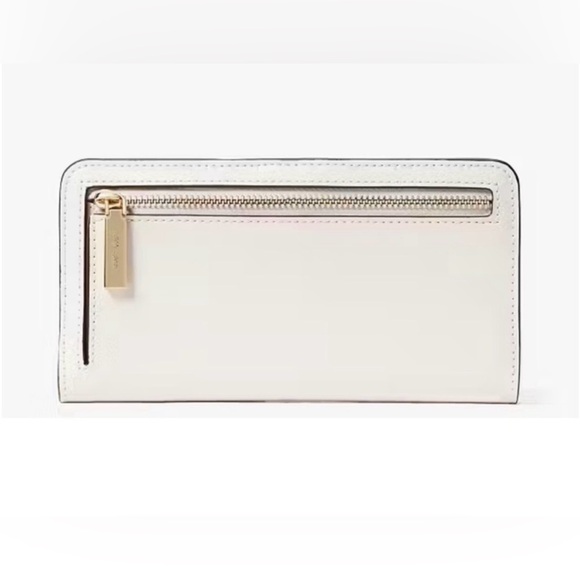Kate Spade New York Coffee Break Large Slim Bifold Wallet in Cream Multi leather - Picture 2 of 6